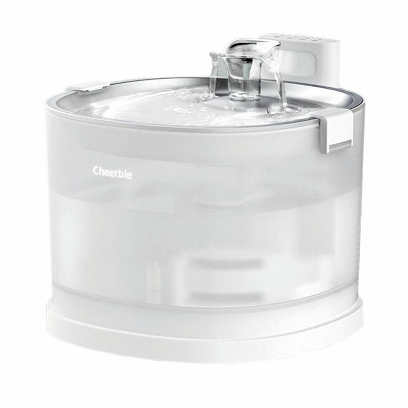 Cheerble Wasserbrunnen, Katzen & kl. Hunde, weiß, transparenter Tank, fördert Hydration, frisches gefiltertes Wasser.