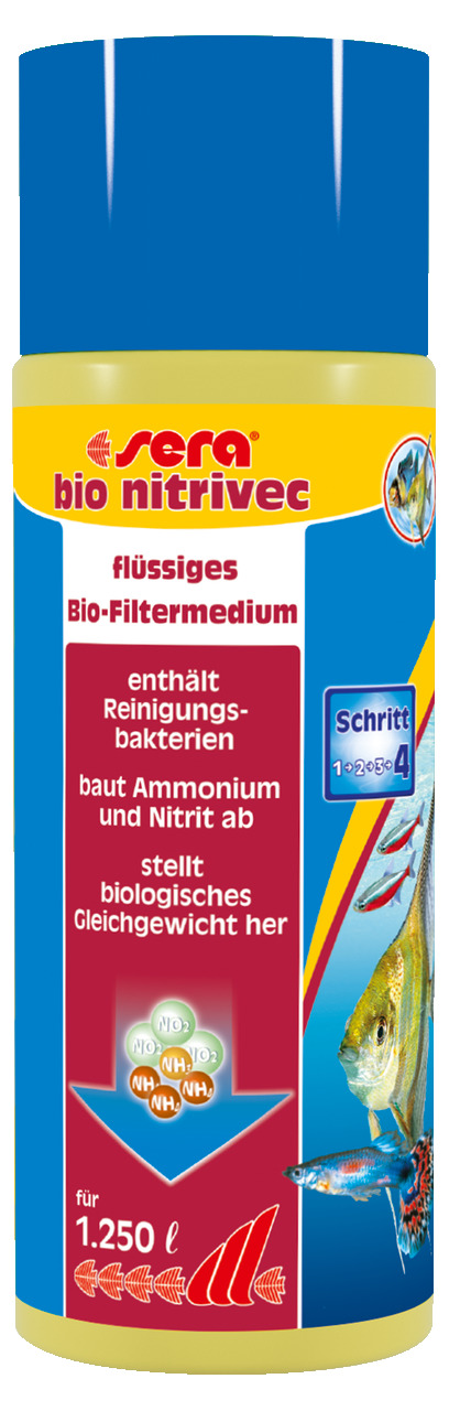 sera bio nitrivec, flüssiges Bio-Filtermedium f. Aquarienbesitzer, mit Reinigungsbakterien, für 1.250 L, baut Ammonium & Nitrit ab.
