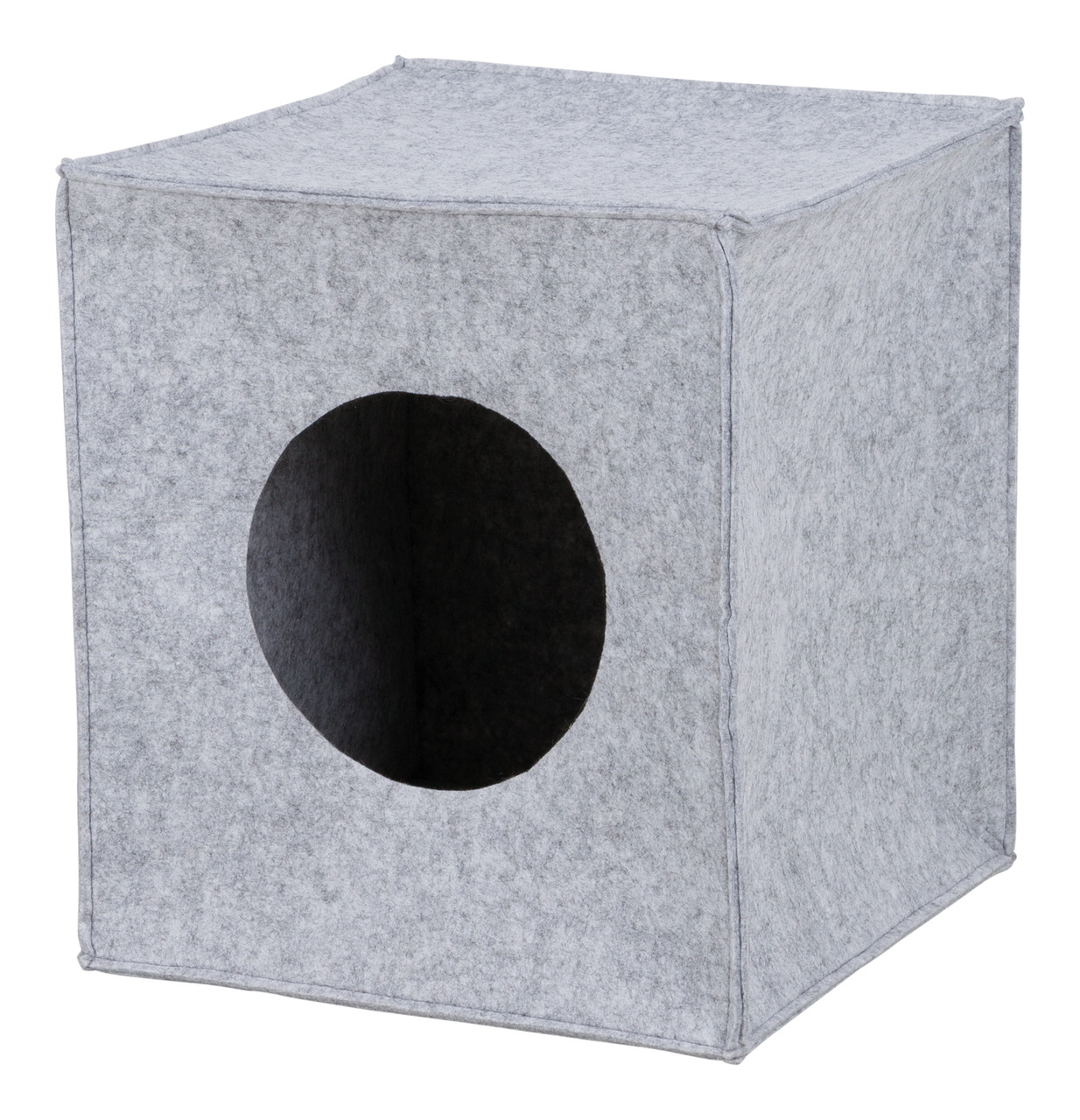 TRIXIE Kuschelhöhle für Katzen, Filz, grau, runde Öffnung, Rückzugsort & Schlafplatz, Komfort & Privatsphäre, ideal für Katzen.