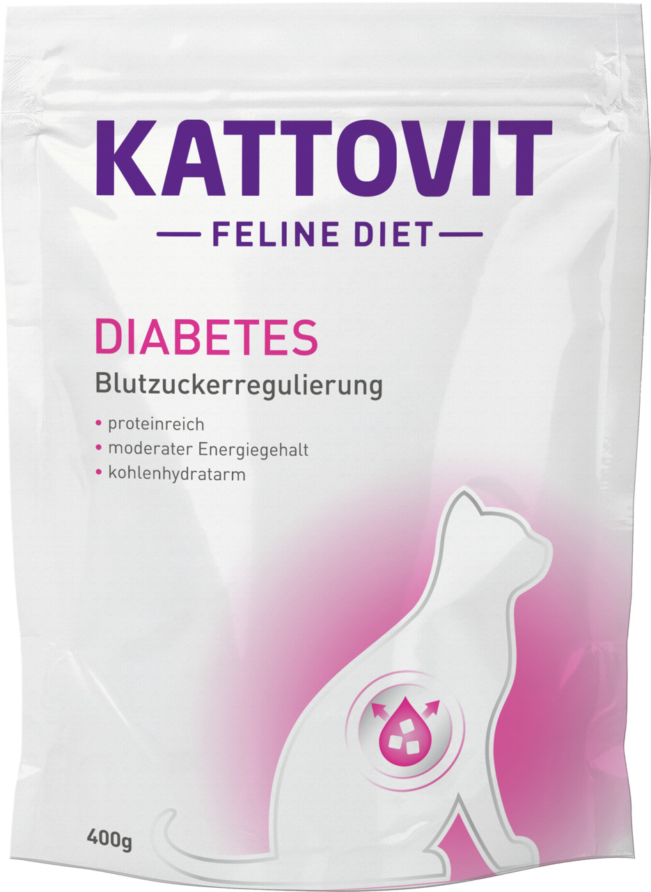 Kattovit Feline Diet Diabetes, 400g, für Katzen mit Diabetes, proteinreich, moderater Energiegehalt, kohlenhydratarm.