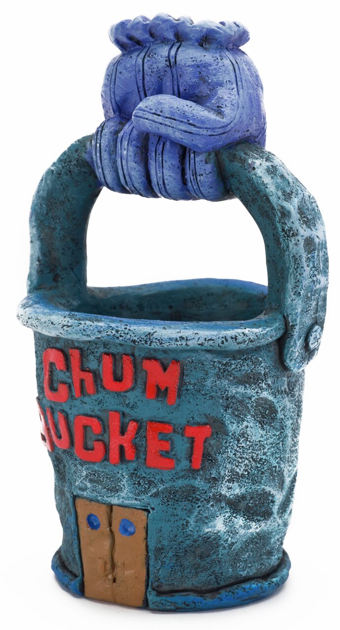 Dekoration Penn-Plax Chum Bucket aus SpongeBob für Aquarien, farbenfrohes Design. Für Aquarienliebhaber geeignet.