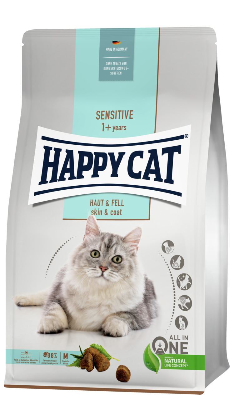 Happy Cat Sensitive Haut & Fell Katzen Trockenfutter 1,3 kg