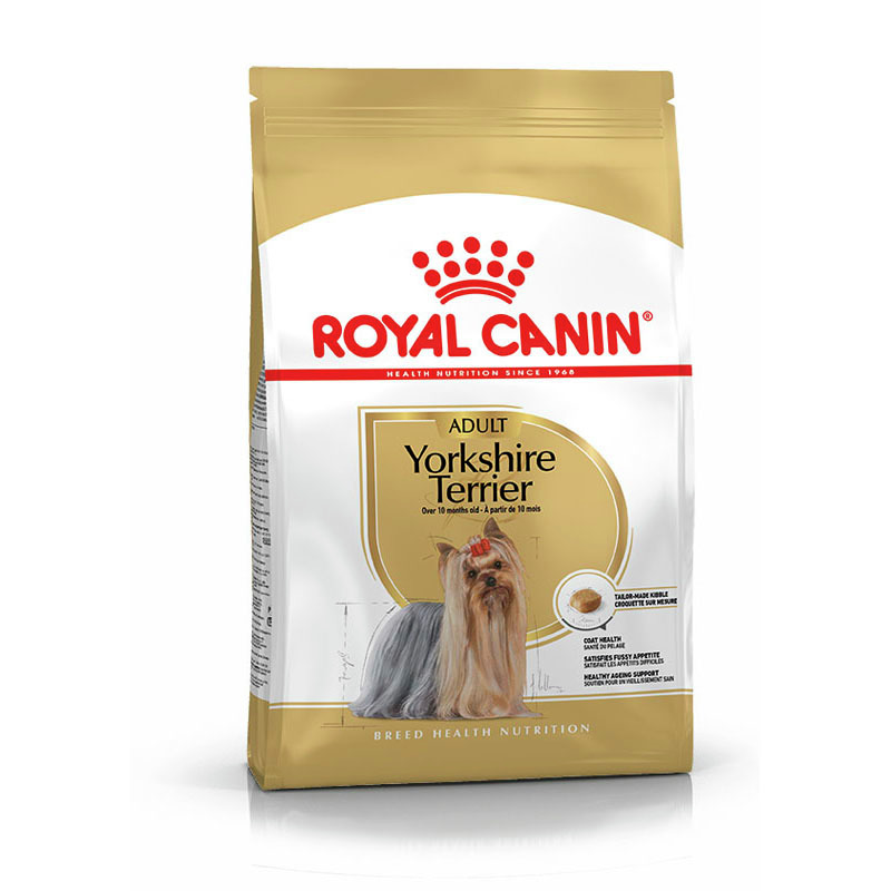 ROYAL CANIN Yorkshire Terrier Adult, für Yorkshire Terrier ab 10 Mon., 1,5 kg, unterstützt Fell, Verdauung & wählerischen Appetit.