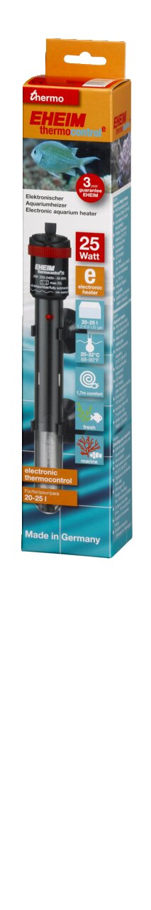 EHEIM thermocontrol Aquarium-Heizer, 25 W, für 20-25 L, präzise Temp.regelung, einfache Handhabung, hohe Qualität, „Made in Germany“.