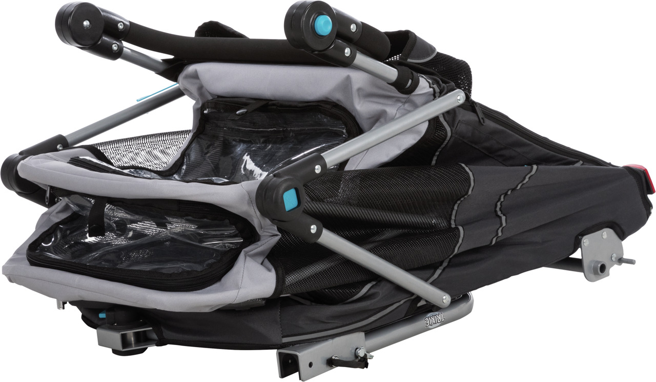 TRIXIE Hundebuggy, Schwarz/Grau, für kl.-mittelgr. Hunde, Netzfenster, gepolstert, ideal f. ältere/verletzte Hunde, EAN: 4011905127941.