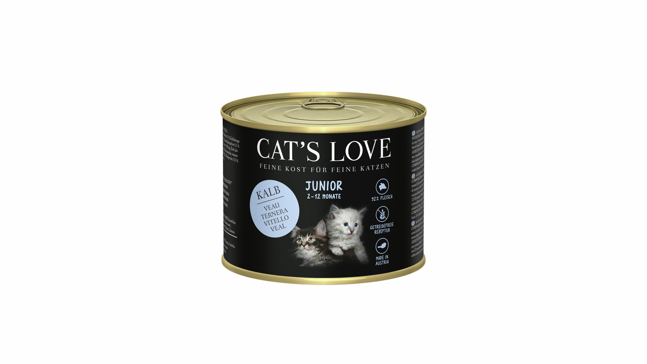 Sparpaket 6 x 200 g Cat's Love Junior Kalb Katzen Nassfutter