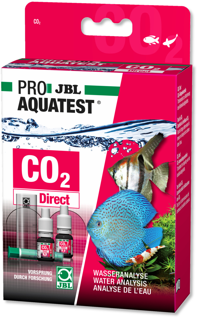 JBL ProAquaTest CO2 Direct, Wassertest-Set f. Aquarienbesitzer, CO2-Analyse, Fische+Pflanzen, JBL-Logo.