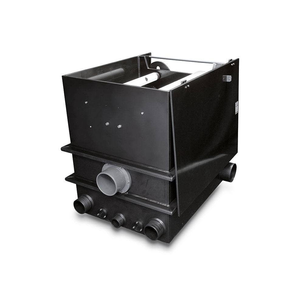 Genesis Trommelfilter EVO3-500, für Teiche-Aquakulturen, robust, schwarz, mechanische Wasserreinigung, für große Teichanlagen.