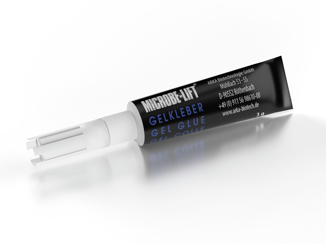 ARKA MICROBE-LIFT Gelkleber, 3 g, für Aquaristik, ideal für Korallen/Deko, einfache & präzise Anwendung.
