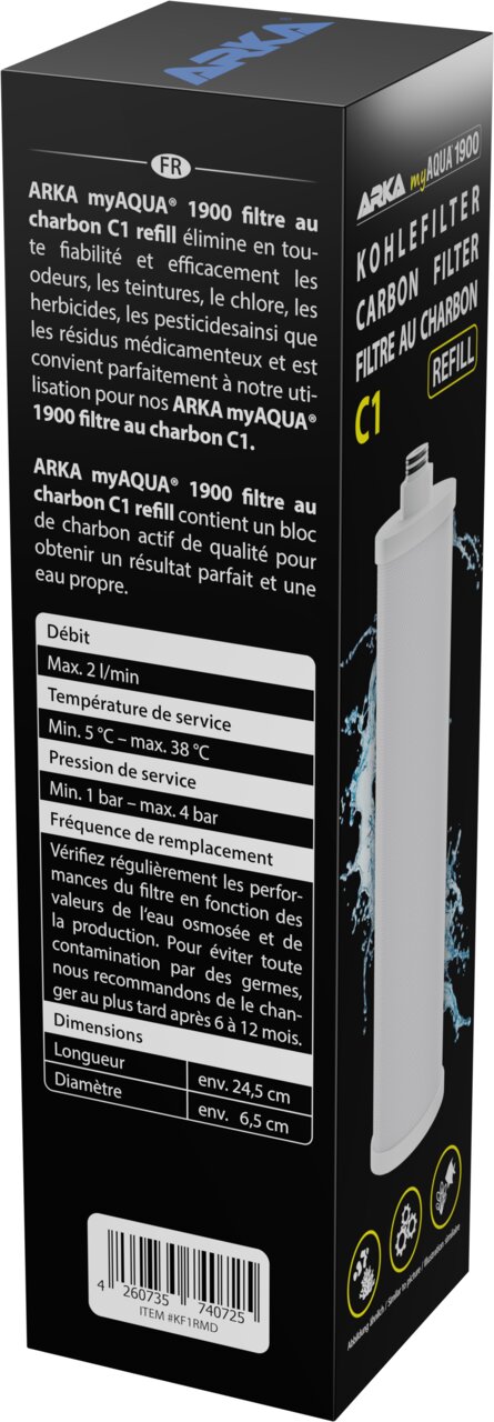 ARKA myAQUA 1900 Carbon C1 Kohlefilter Refill für Aquaristik, Aktivkohle-Ersatzfilter, passend für myAQUA 1900.