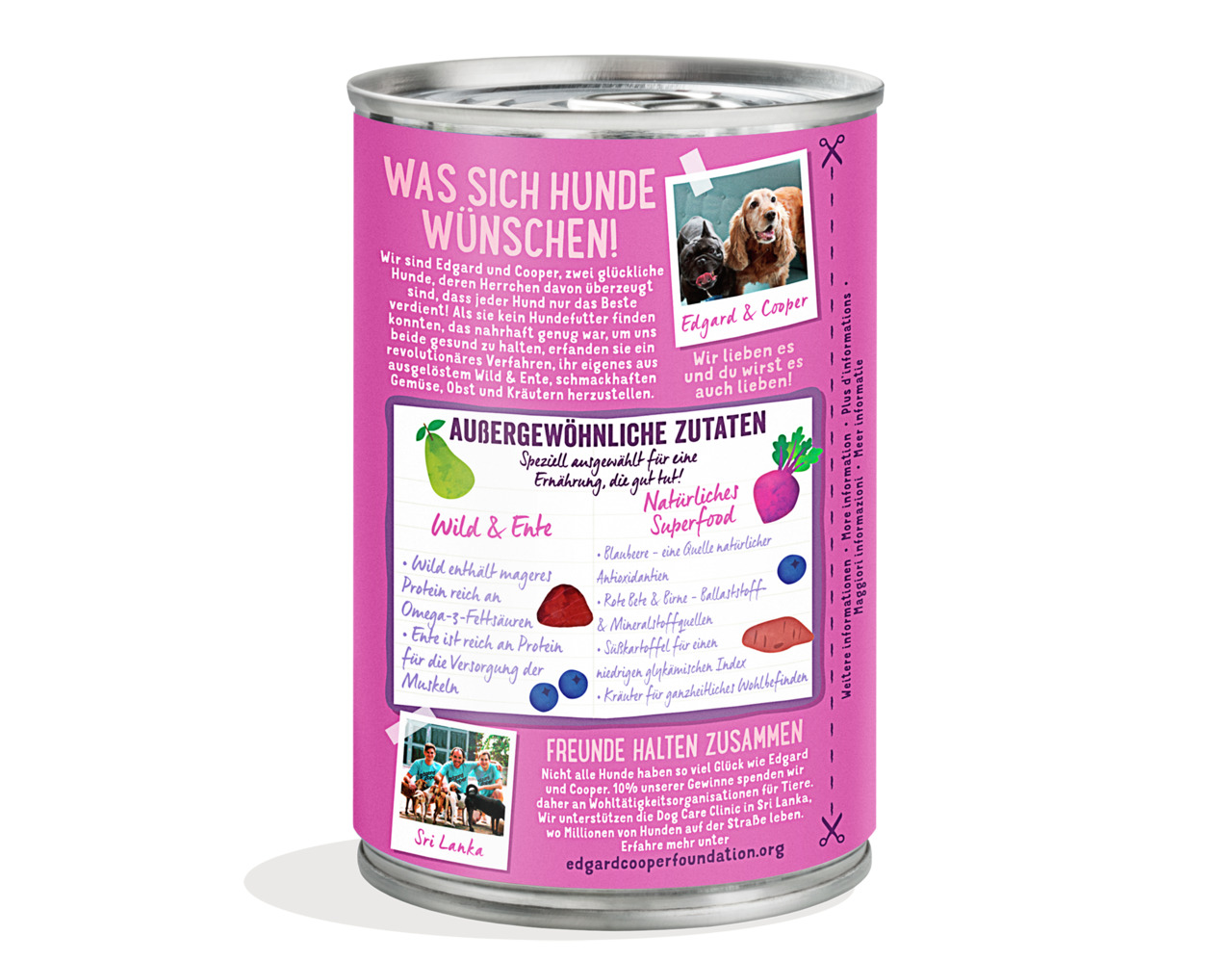 Edgard & Cooper Wild & Ente, Hundefutter, Geschmacksr. Wild & Ente, nährstoffreich, natürliche Zutaten, 400g.