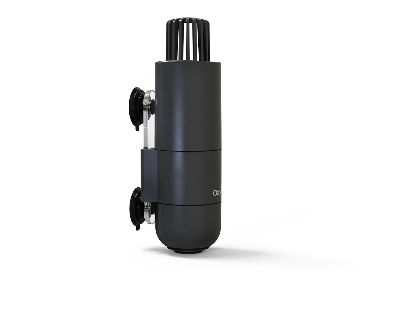 Oase BioCompact 25 Innenfilter, kompakt, für Aquarien bis 25L, schwarz, zylindrisch, mit 2 Saugnäpfen, Gitter für Wasserzufuhr.