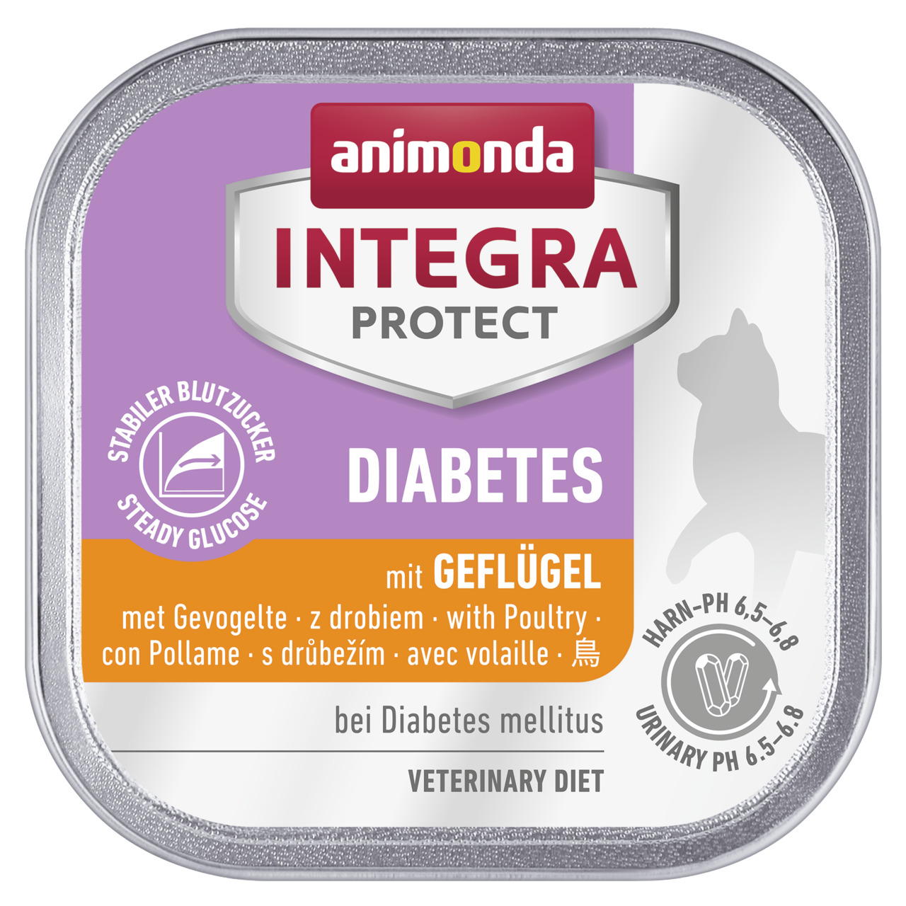 Animonda Integra Protect Diabetes Katzenfutter, Diätfutter mit Geflügel, stabilisiert Blutzucker, unterstützt Harn-pH 6,5-6,8.