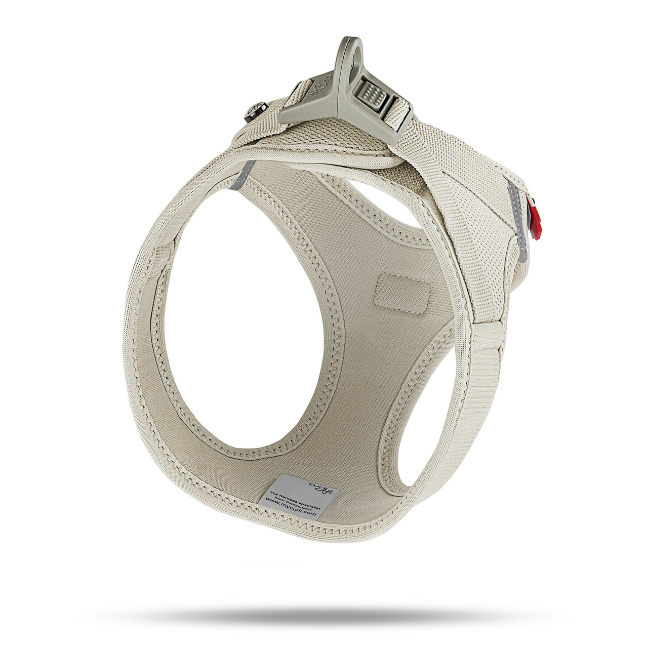 Curli Hundegeschirr „Curli Vest Air-Mesh“, für kl.-mittelgr. Hunde, beige, atmungsaktives Air-Mesh, Komfort+Sicherheit, reflektierend.