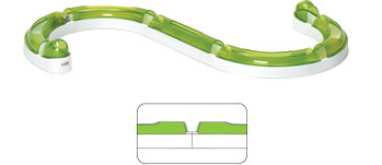 Catit Senses 2.0 Spielschienen-Circuit, interaktives Katzenspielzeug, grün-weiß, mit Kugel, für alle Altersgruppen, fördert Aktivität.