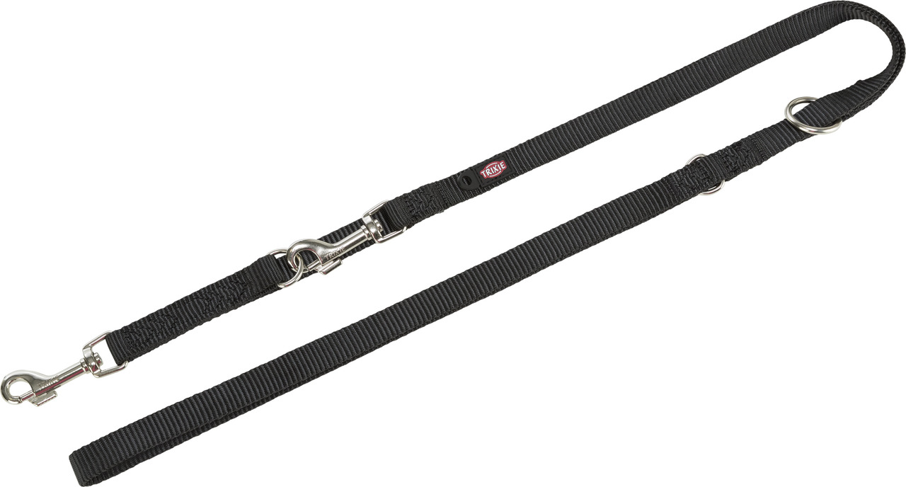 TRIXIE „Adjustable Leash“, Hundeleine, Nylon, längenverstellbar, Metallkarabiner, für alle Hunde, ideal für Training, Länge: 2 m.
