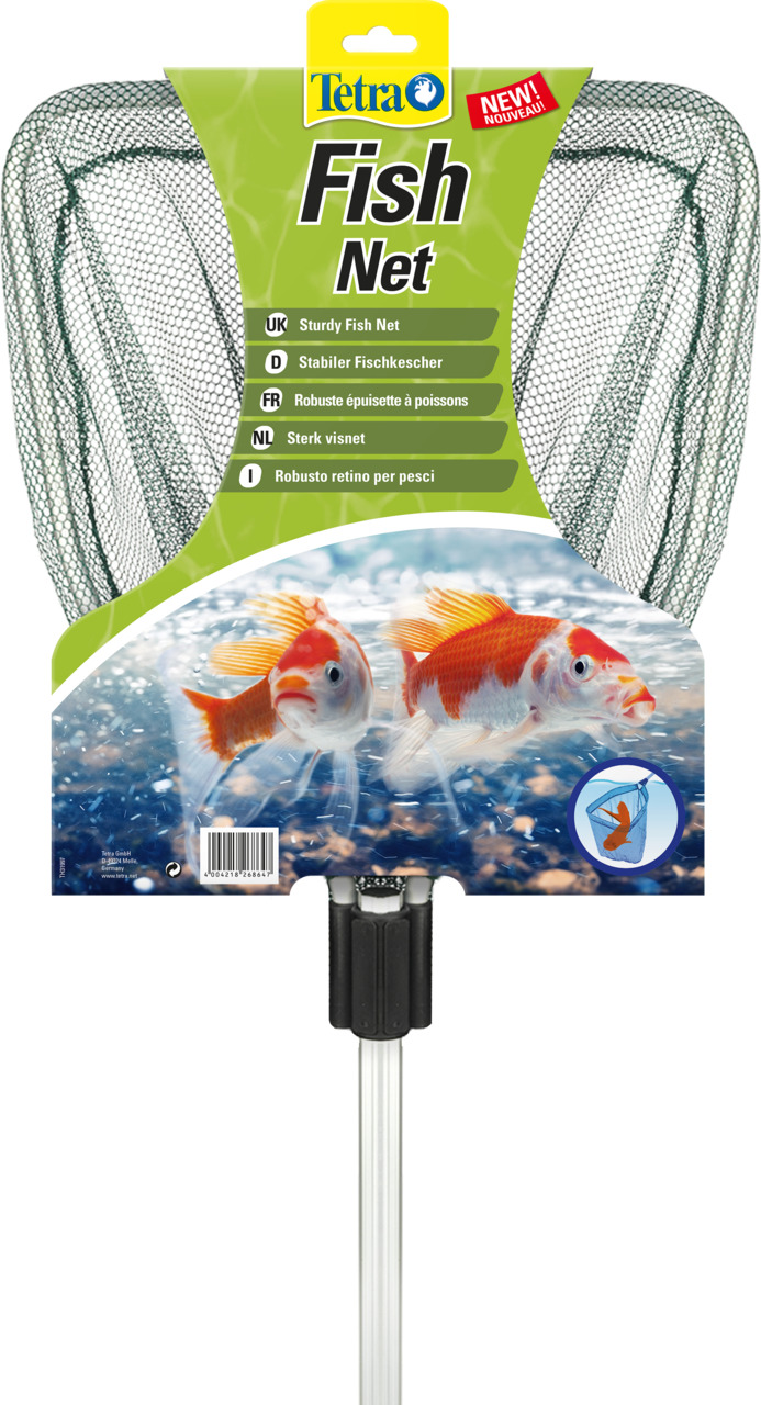 Tetra Fish Net, stabiler Fischkescher f. Aquarienbesitzer, robustes Netz, ergonom. Griff, sicher u. schonend, EAN: 4004218268647.