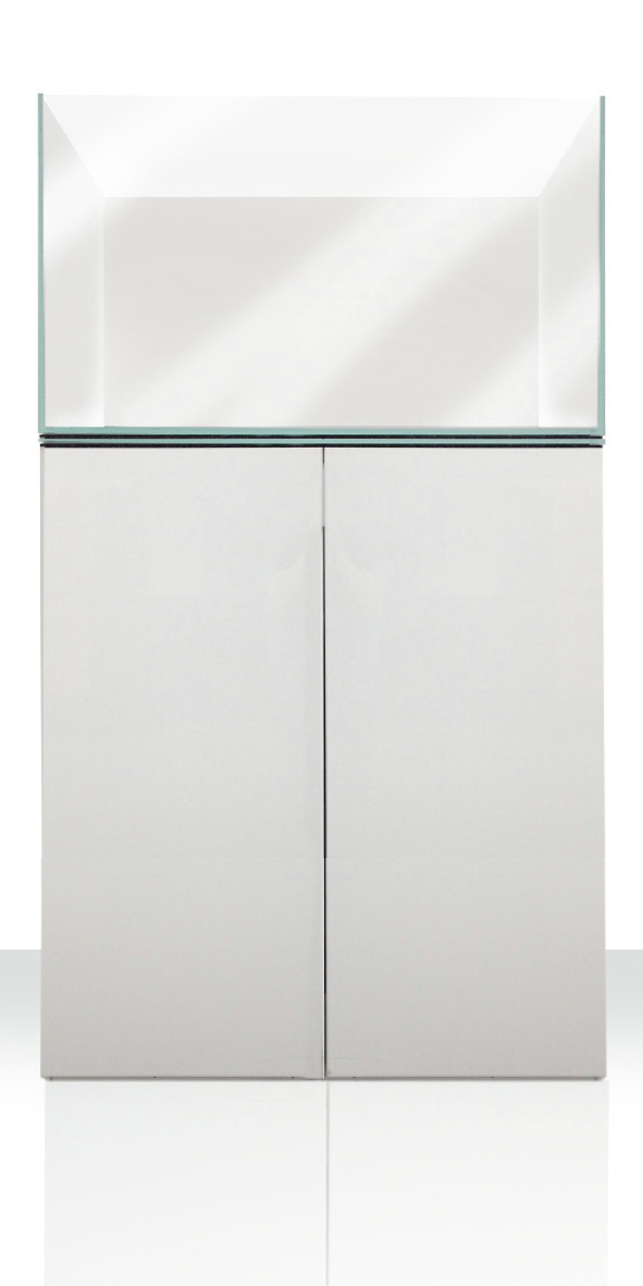 Amtra Aquarium-Set, rechteckig, mit weißem Unterschrank (2 Türen), für Aquaristik-Fans, modernes Design, EAN: 8023222137721.