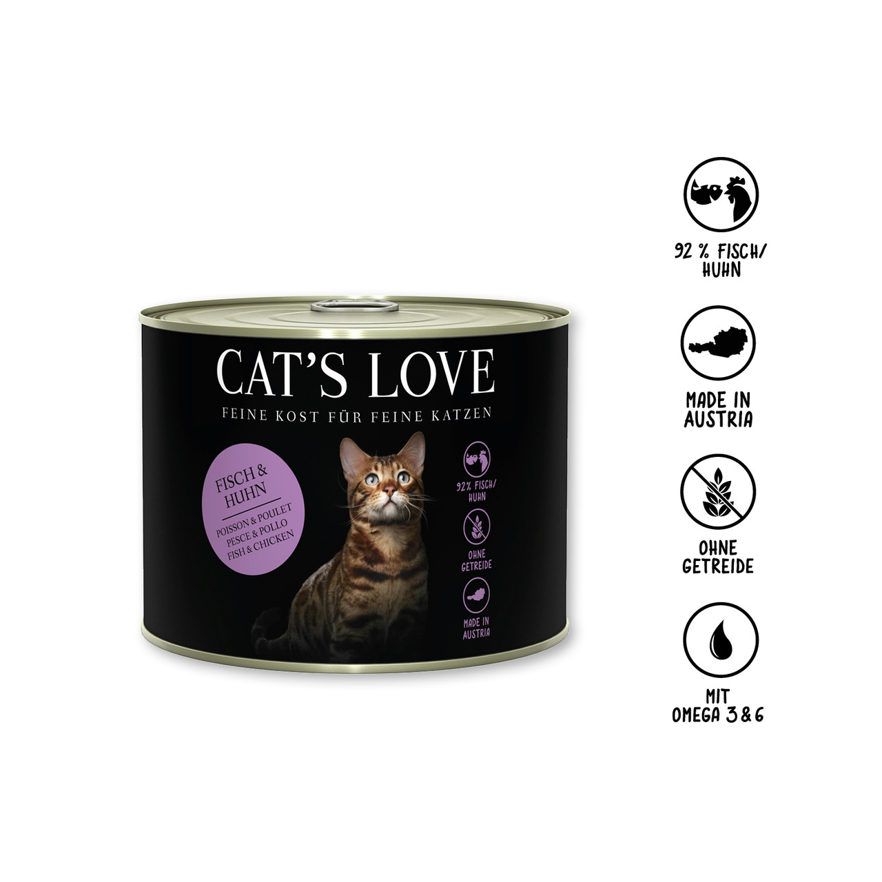 Sparpaket 24 x 200 g Cat's Love Adult Fisch & Huhn Katzen Nassfutter