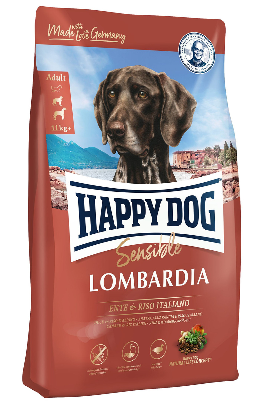 Happy Dog Adult Sensible Lombardia Ente & Riso Italiano Hunde Trockenfutter 300 g