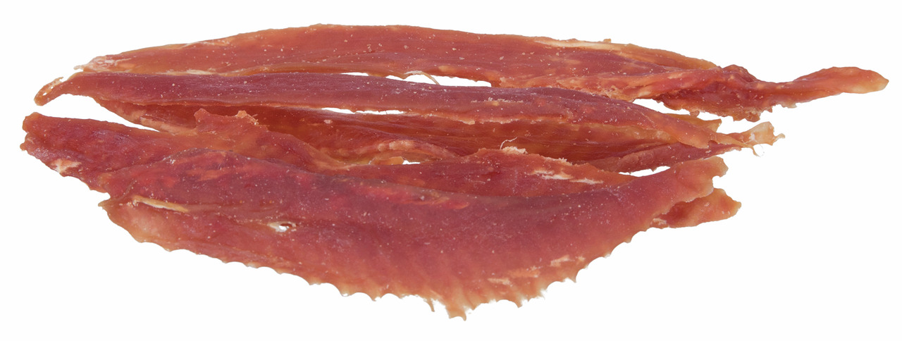 TRIXIE Premio Hähnchenfiletstreifen, Snack für ausgewachsene Hunde, Huhn, 100 % getrocknetes Hähnchenfilet. Ideal als Belohnung.