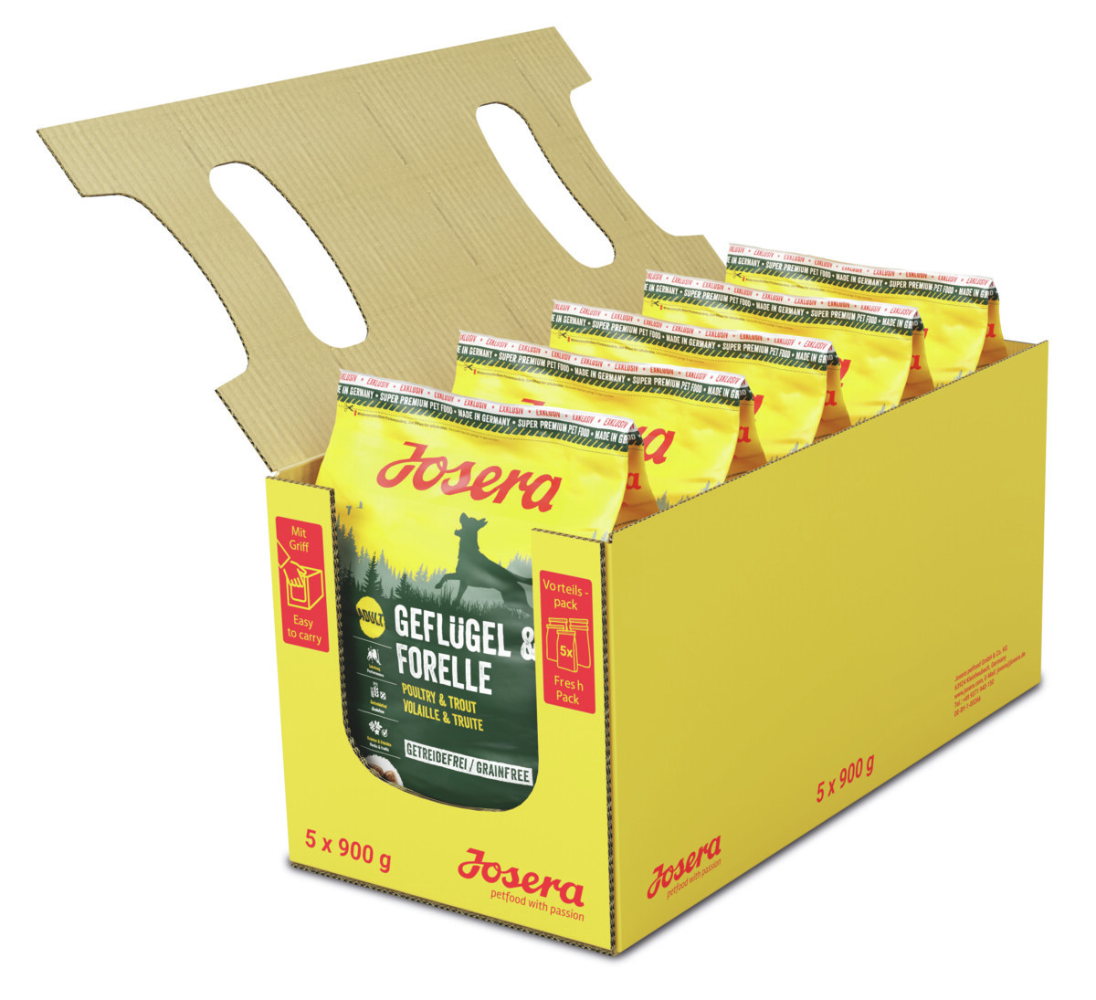 Sparpaket 2 x 900 g Josera Geflügel & Forelle Hunde Trockenfutter