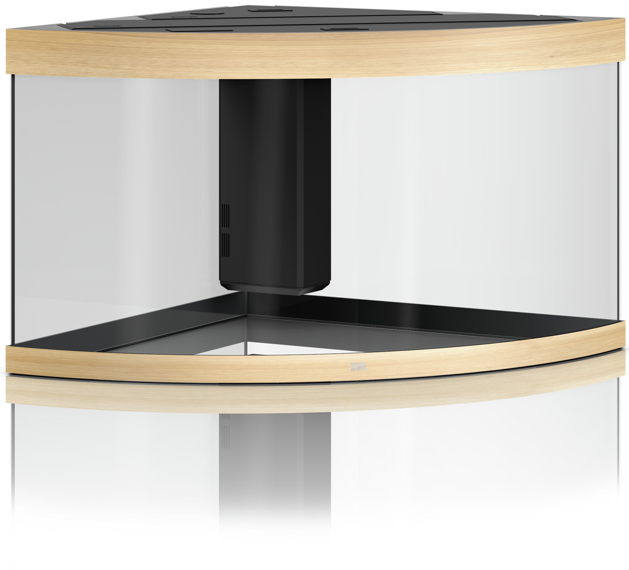 JUWEL Aquarium Trigon 190, helles Holz, 190 L, Eck-Aquarium mit gebogener Front, integriertes Filtersystem, für Süßwasserfische.