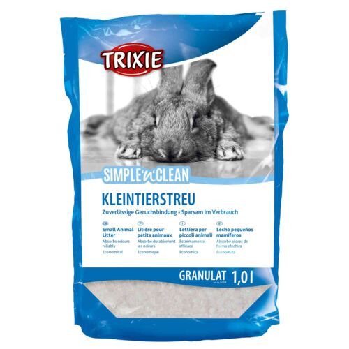 TRIXIE Simple'n'Clean Kleintierstreu, für Kaninchen, 1,0 L, zuverlässige Geruchsbindung, sparsam im Verbrauch.