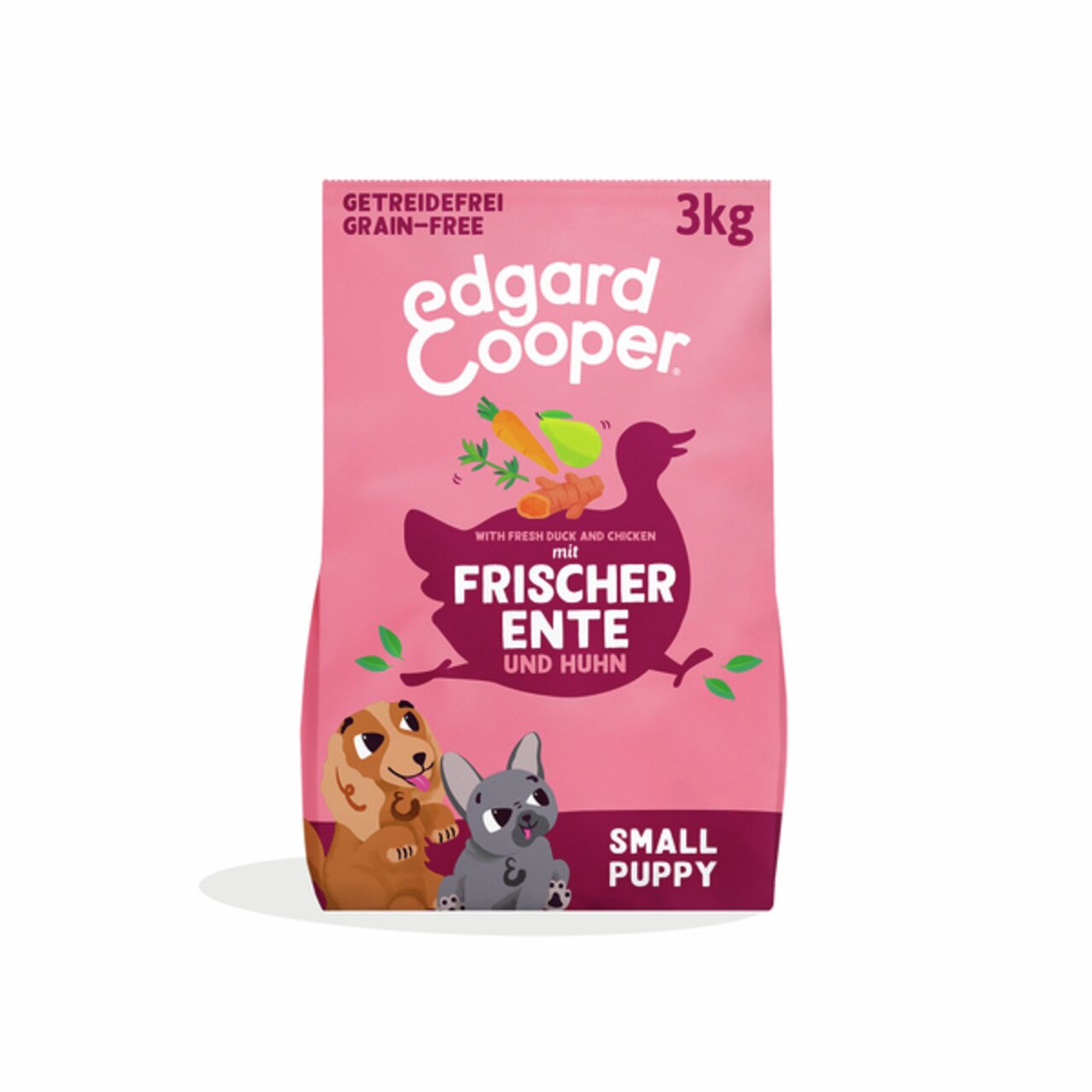 Edgard & Cooper Small Puppy, getreidefreies Trockenfutter mit frischer Ente und Huhn, 3 kg, für Welpen, ausgewogen und lecker.