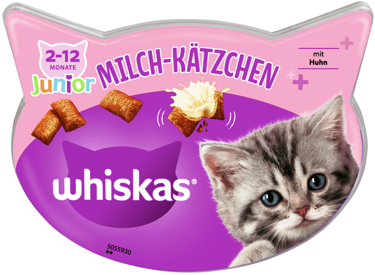 Whiskas Junior Milch-Kätzchen mit Huhn Katzen Snack 55 g