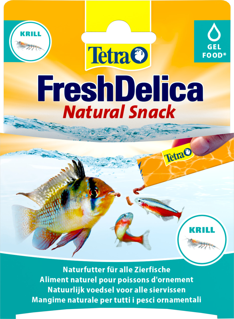 Tetra FreshDelica Natural Snack, Krill, Naturfutter in Gel-Form, für Aquarienfische, natürliche Zusammensetzung.