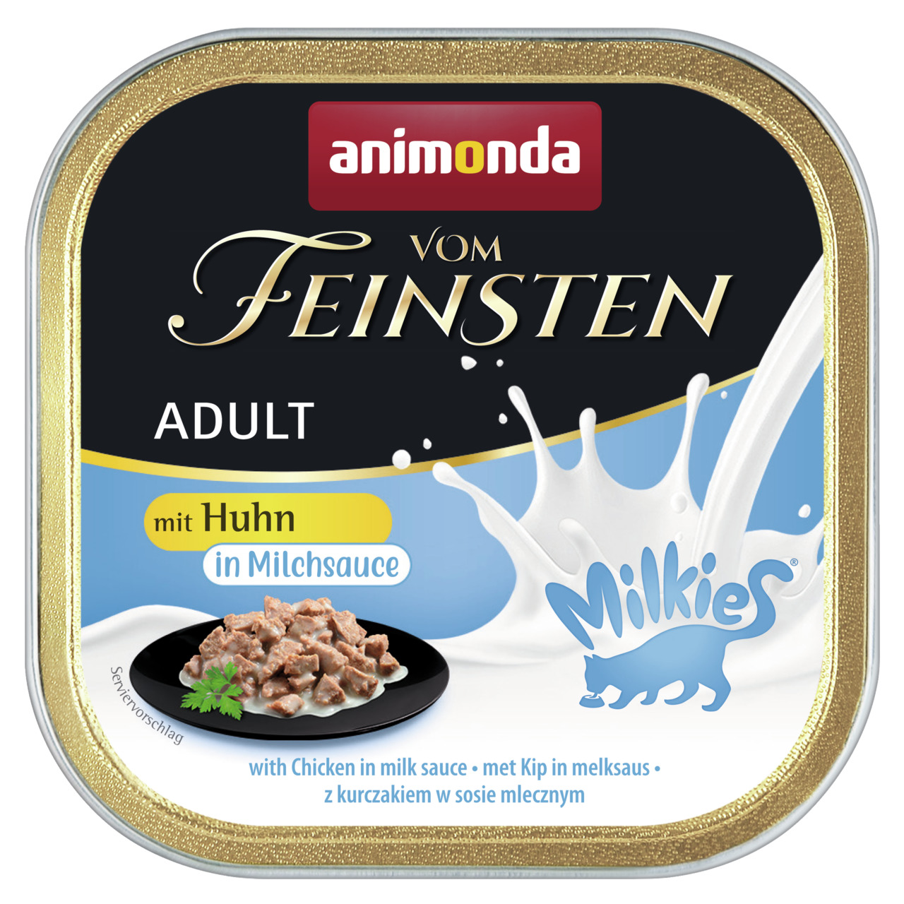 animonda Vom Feinsten Adult, Katzenfutter, Huhn in Milchsauce, für ausgewachsene Katzen, 100 g.