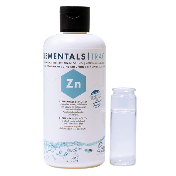 FAUNA MARIN ELEMENTALS TRACE Zn, Zink-Lösung f. Meerwasseraquarien, stabilisiert & gleicht Zinkmangel aus, inkl. Messbecher.