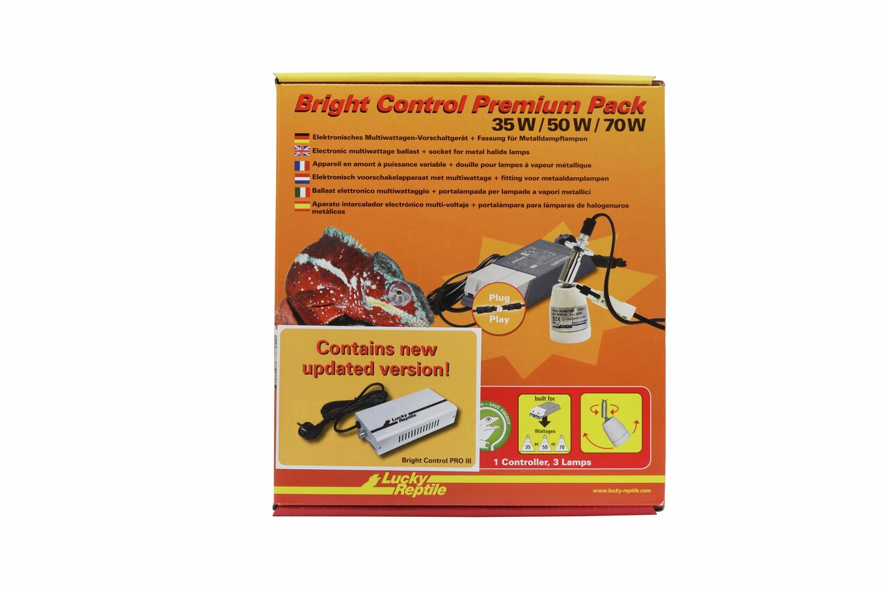 Lucky Reptile Bright Control Premium Pack, für Reptilien, elektronisches Vorschaltgerät für 35W-50W-70W Metallhalidlampen.