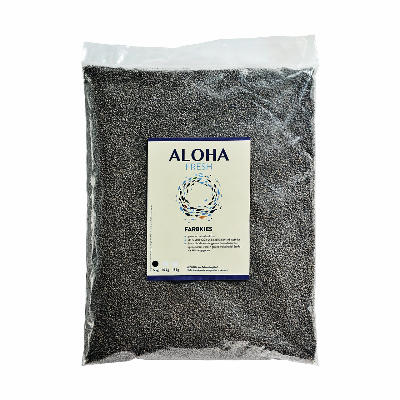 ALOHA Fresh Farbkies, 5 kg, schwarz, für Aquarien, farb-, CO2- & rückstandsfrei. Ideal für saubere & sichere Aquarien.