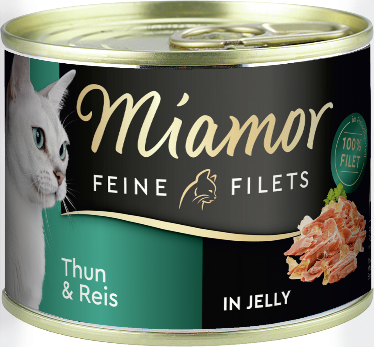 Miamor Feine Filets Katzenfutter, Thunfisch & Reis in Gelee, 100 % Filet, für Katzen, 100 g.