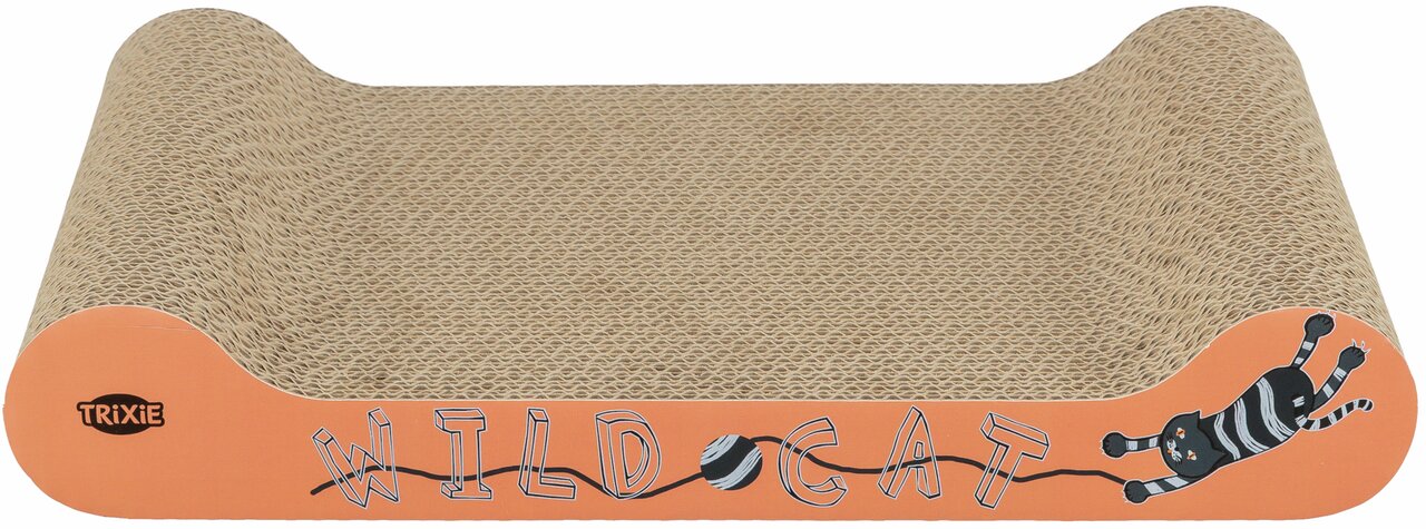 TRIXIE Wild Cat Kratzmöbel für Katzen, Pappe in Wellenform, ideal zum Kratzen und Liegen, mit verspieltem Design, Maße erkennbar: keine.