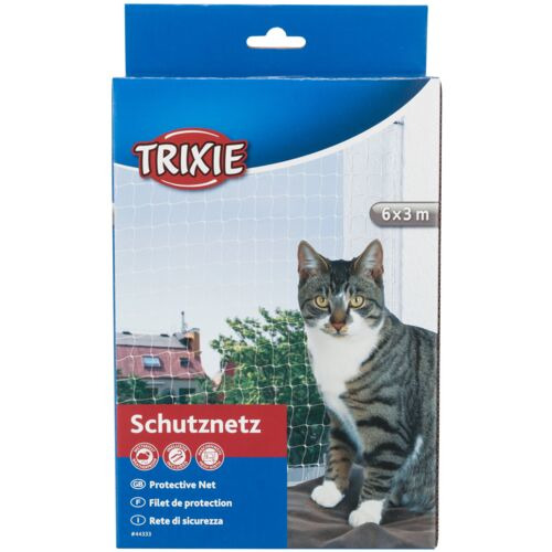 TRIXIE Schutznetz für Katzen, 6x3m, für Katzenhalter. Sicherung von Balkonen-Fenstern. Ideal für mehr Sicherheit.
