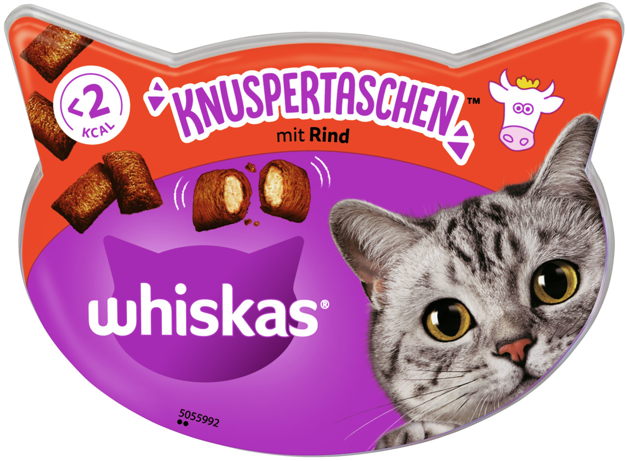 Sparpaket 2 x 60 g Whiskas Knuspertaschen mit Rind Katzen Snack
