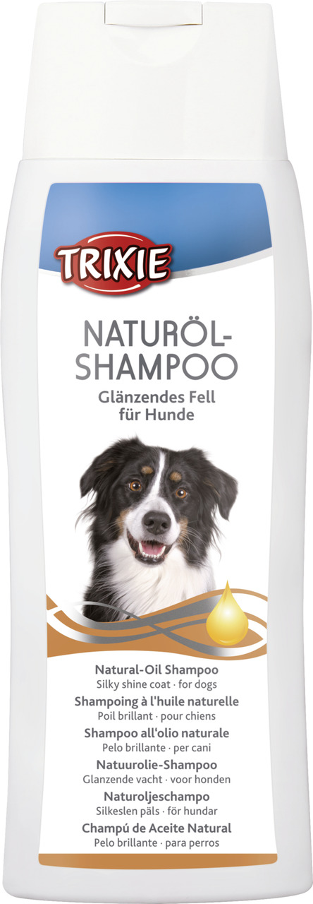 TRIXIE Naturöl-Shampoo für Hunde, 250 ml, für glänzendes Fell, alle Rassen, mit natürlichen Ölen, ideal für regelmäßige Pflege.