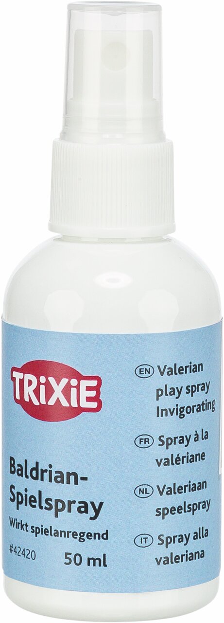 TRIXIE Baldrian-Spielspray für Katzen, spielanregend mit Baldrian-Duft, Inhalt 50 ml, für ausgiebige Unterhaltung.