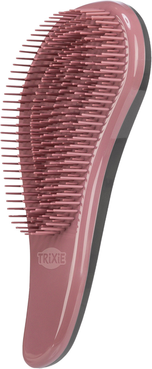 TRIXIE Entfilzungsbürste für Hunde & Katzen, rosafarben, flexible Borsten, ergonom. Griff, für alle Felltypen, entfernt Knoten & Haare.