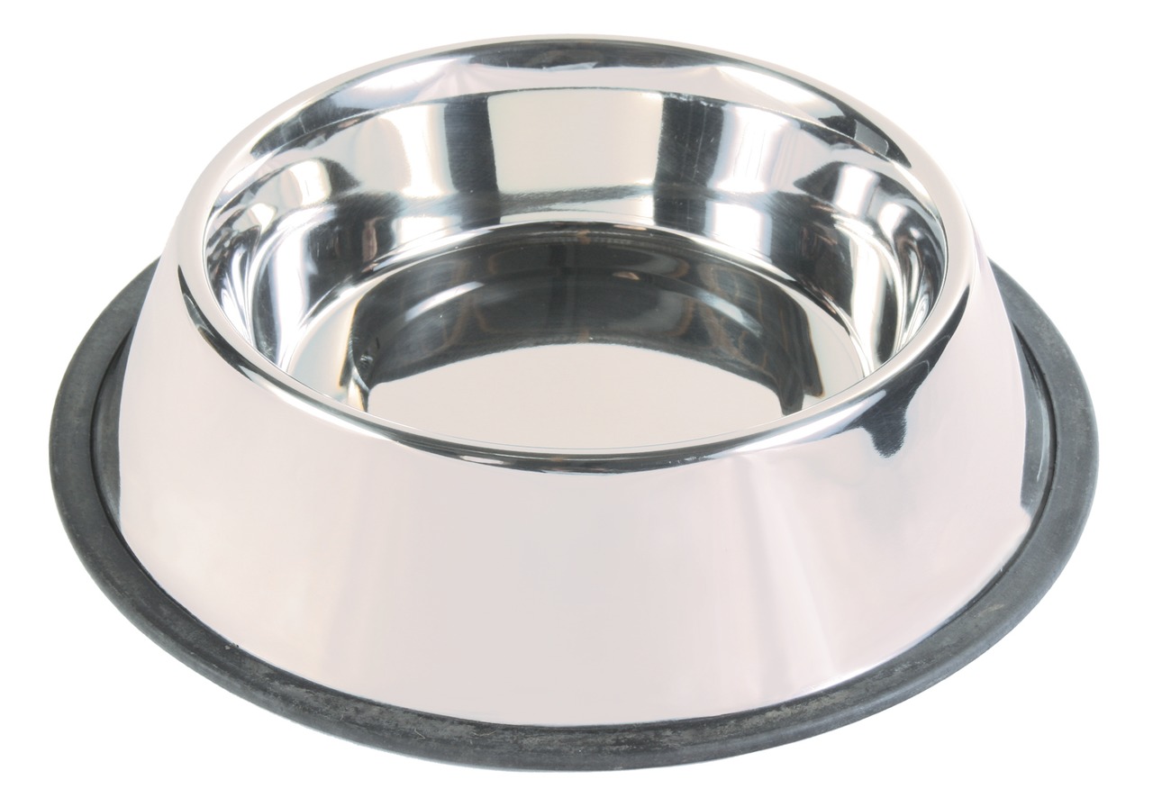 TRIXIE Edelstahl-Hundenapf, rutschfest, für Hunde aller Größen, robust, hygienisch, leicht zu reinigen, für Wasser & Futter.