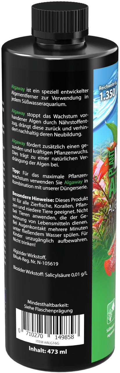 MICROBE-LIFT AlgAway, Algenentferner f. Süßwasseraquarien, 473 ml, stoppt Algenwachstum, fördert gesunde Pflanzen, f. Zierfische.