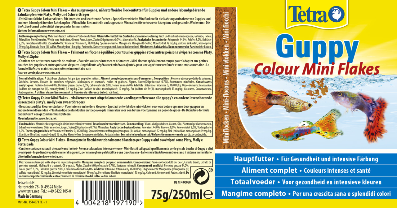 Tetra Guppy Color 250ml