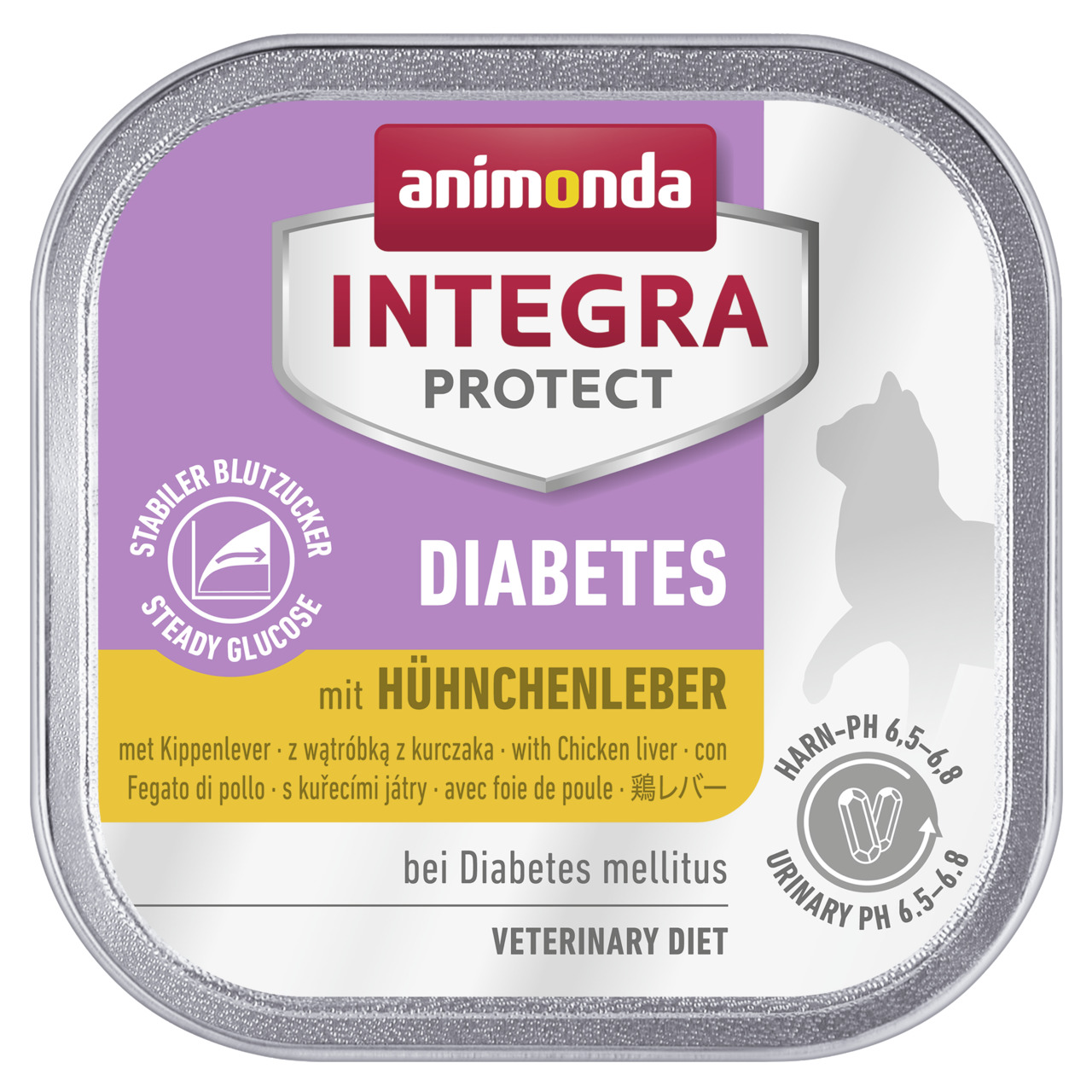 Animonda Integra Protect Diabetes Katzenfutter Hühnerleber, stabiler Blutzucker, Harn-pH 6,5-6,8, 100 g.