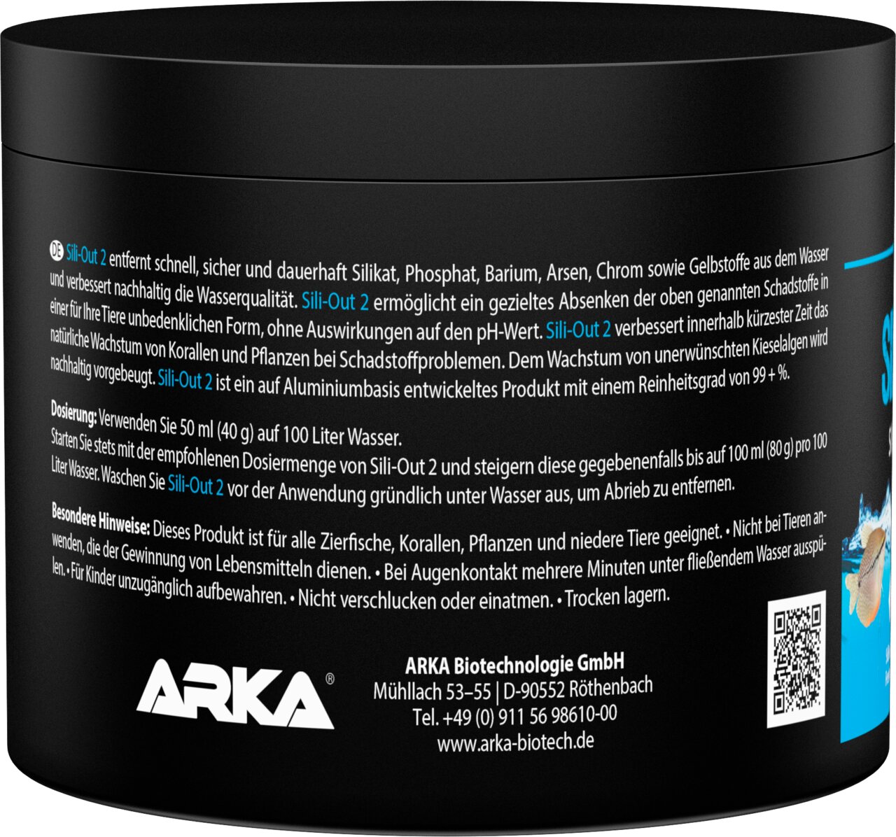 ARKA Sili-Out 2 Filtermedium für Meerwasseraquarien, für Zierfische und Korallen, entfernt Silikat und Phosphat, 500 ml
