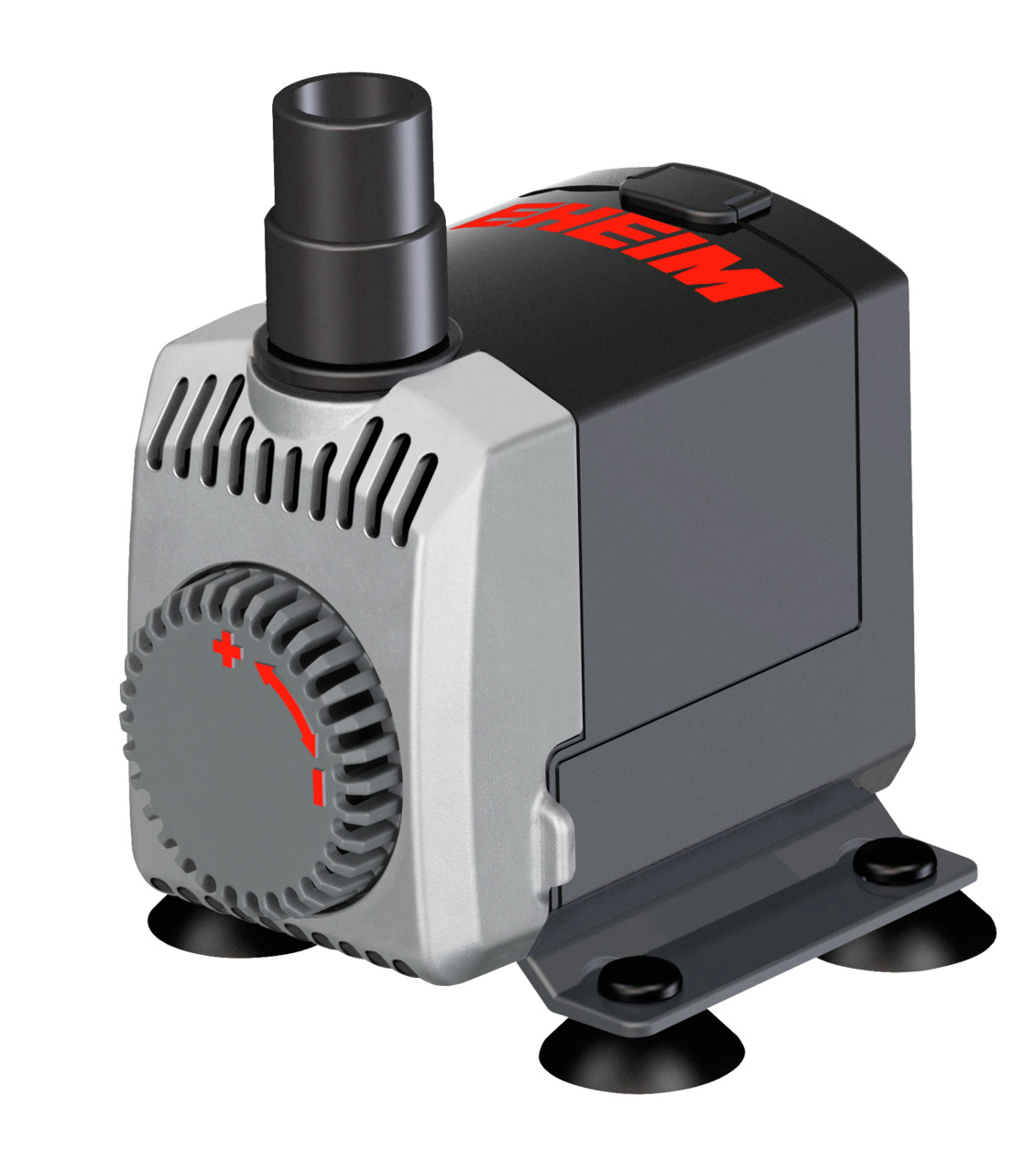 EHEIM Universalpumpe 600, kompakte Wasserpumpe für Aquarien-Teiche, schwarz-silber, mit Drehregler, Saugnäpfen, 600 l-h.
