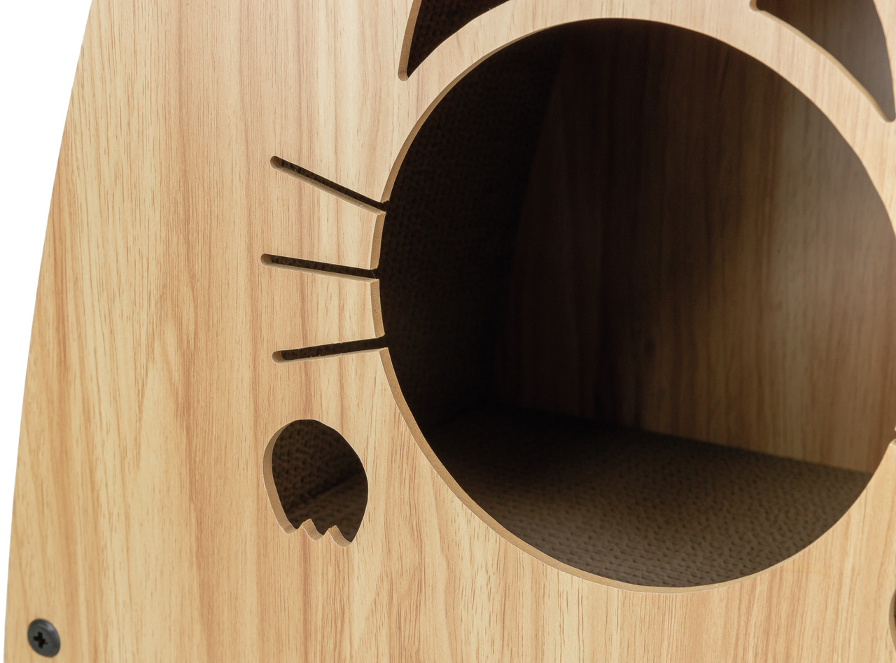 TRIXIE Katzenhaus, Holzoptik, für Katzen, Rückzugsort-Schlafplatz, weiche Liegefläche, stabil, harmonisch in Wohnräume, ideal f. alle.