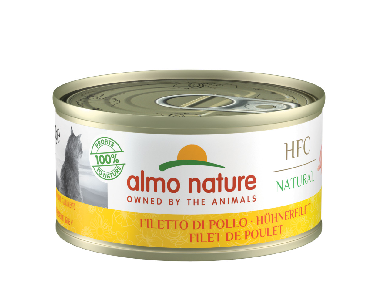 Almo Nature HFC Natural Katzenfutter, Hühnerfilet, 70 g, hochwertige Zutaten in Lebensmittelqualität, 100% Profits to Nature.